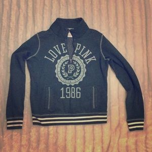 Pink pull over zip up sweatshirt VS sweater